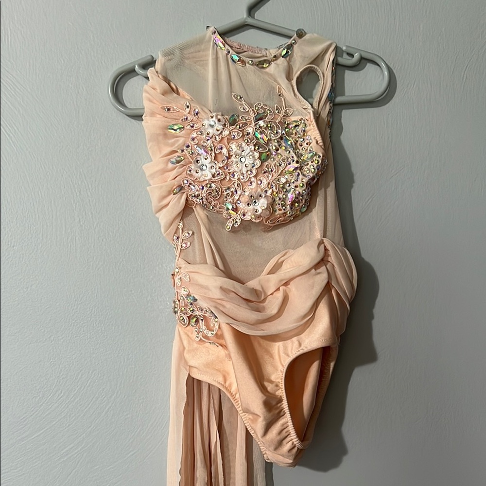 Glamour Peach Embellished Costume